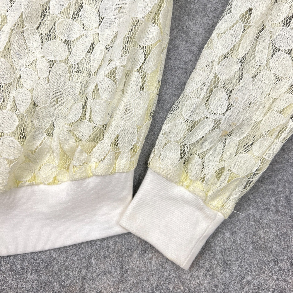Disney Jacket Juniors Girls Medium Cream Lace Beauty and‎ the Beast Full Zip - Picture 4 of 10
